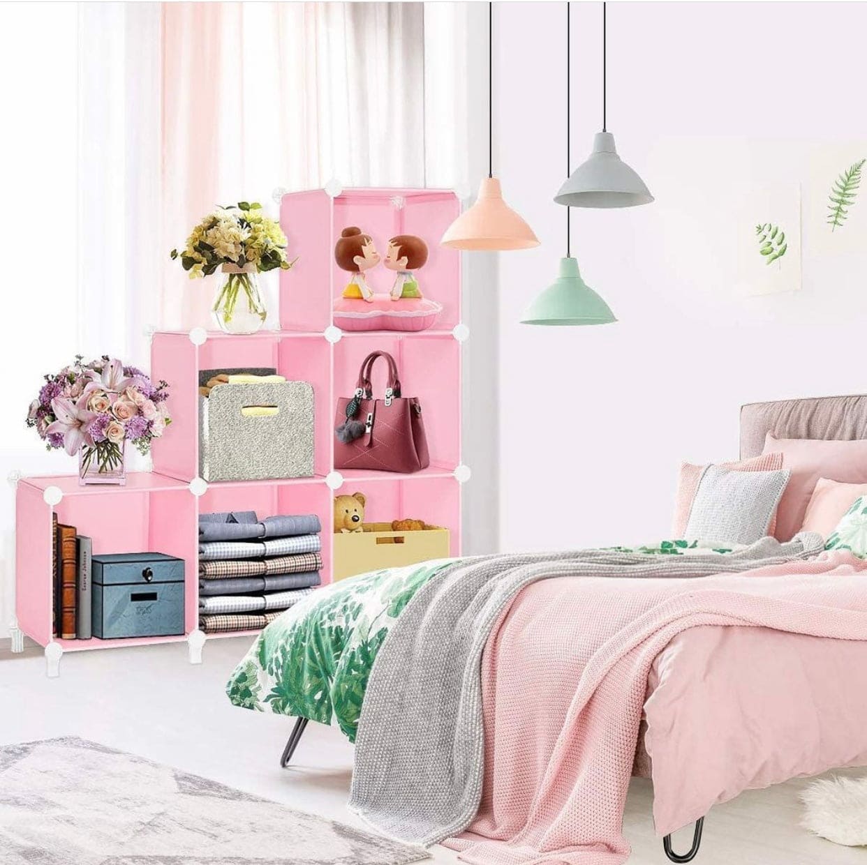 Multipurpose 6 Cubes Portable Wardrobe Cabinet, Clothes Storage Organizer Almirah, 6-Cubes Closet Organizer With Doors, Cute Baby Portable Closet Bedroom Almirah Multipurpose 6 Cubes Portable Wardrobe Cabinet, Clothes Storage Organizer Almirah, 6-Cubes Closet Organizer With Doors, Cute Baby Portable Closet Bedroom Almirah